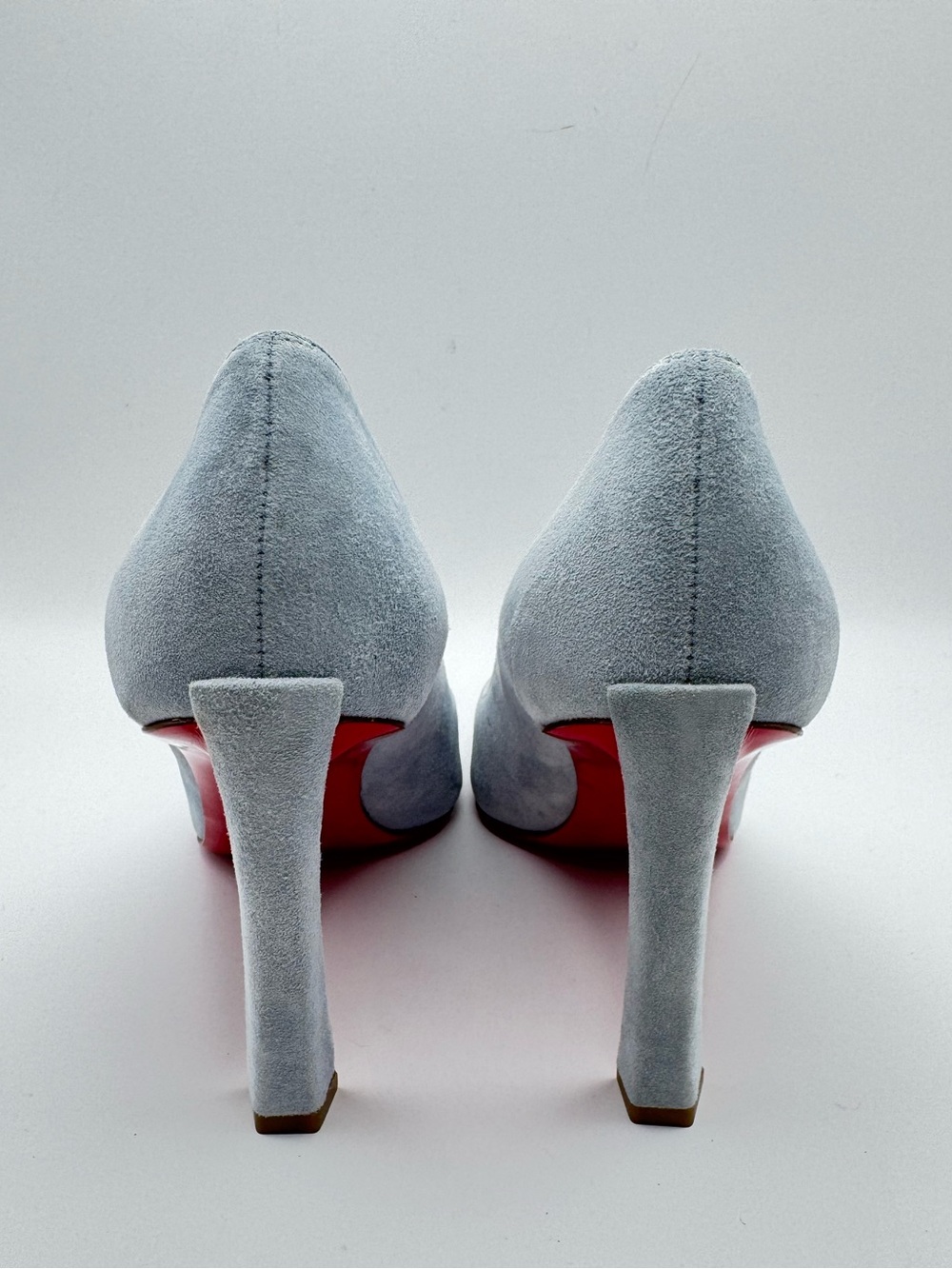 Christian Louboutin Condora 85 Pumps Grey Blue Suede Red Bottom EU 38.5 - Picture 5 of 8